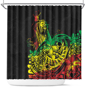Personalised Jawaiian Reggae Shower Curtain Afro-Polynesian Style
