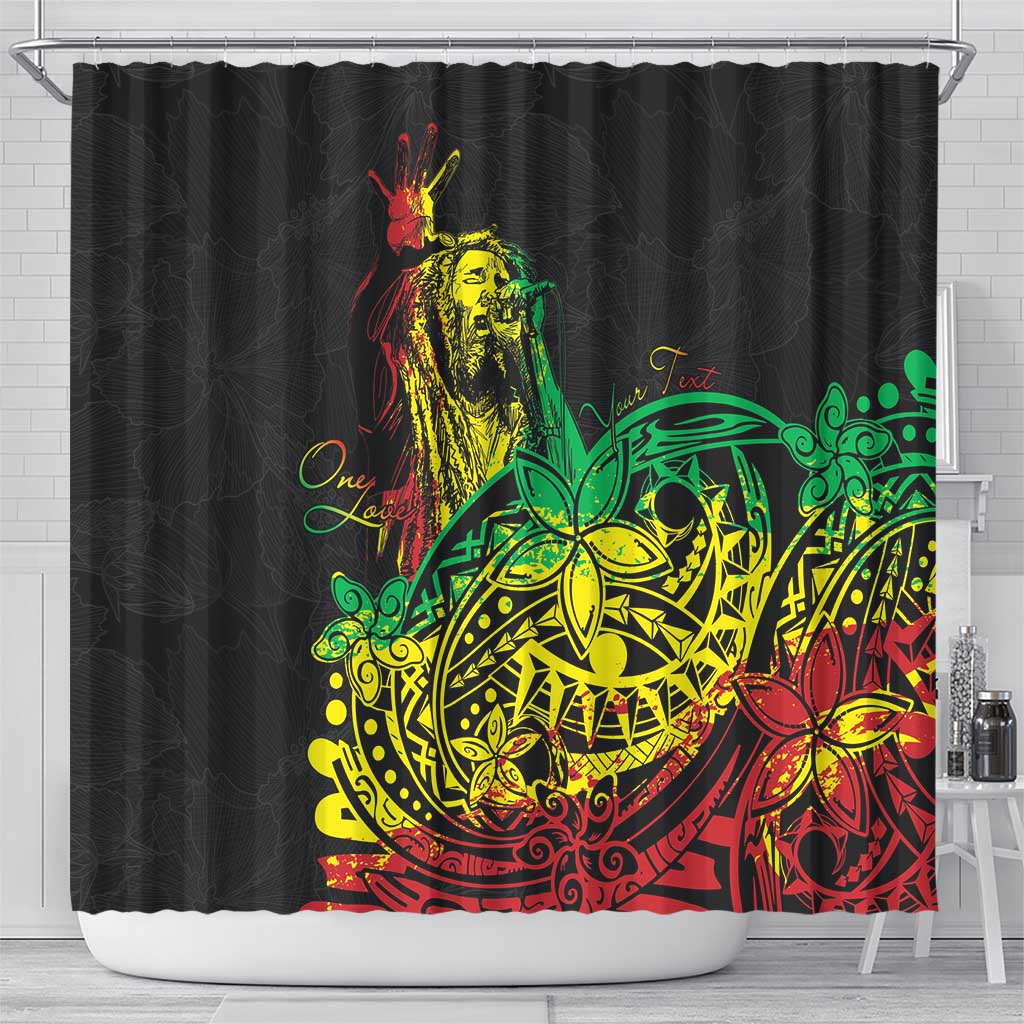 Personalised Jawaiian Reggae Shower Curtain Afro-Polynesian Style