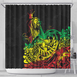 Personalised Jawaiian Reggae Shower Curtain Afro-Polynesian Style