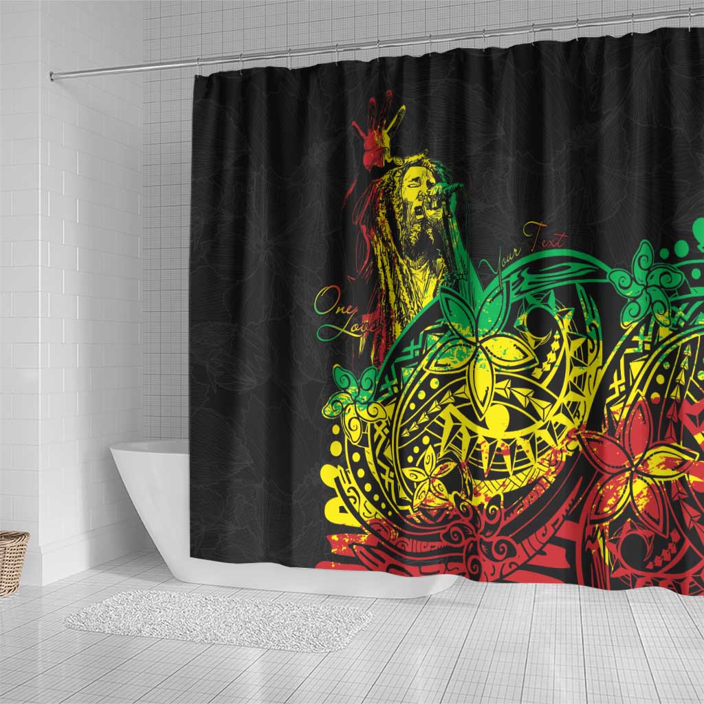 Personalised Jawaiian Reggae Shower Curtain Afro-Polynesian Style