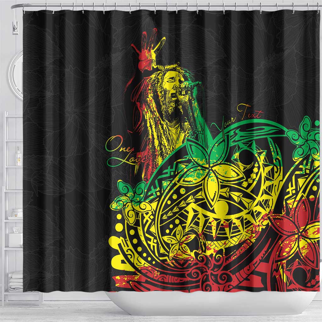 Personalised Jawaiian Reggae Shower Curtain Afro-Polynesian Style