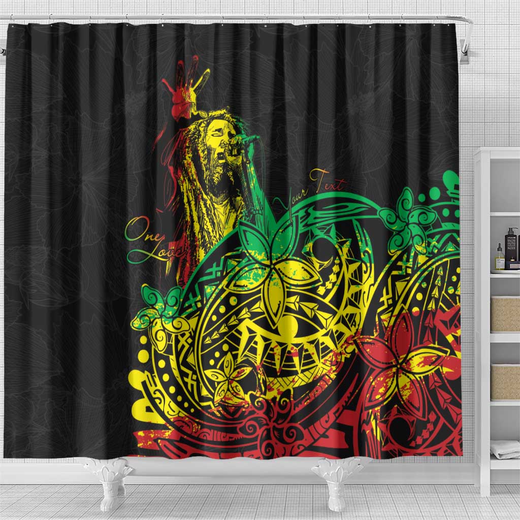 Personalised Jawaiian Reggae Shower Curtain Afro-Polynesian Style