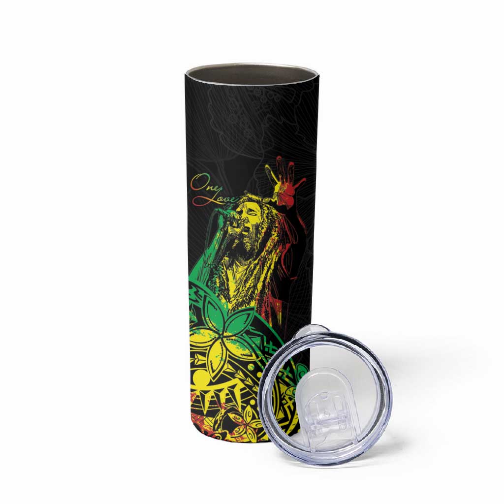 Personalised Jawaiian Reggae Skinny Tumbler Afro-Polynesian Style