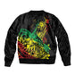 Personalised Jawaiian Reggae Sleeve Zip Bomber Jacket Afro-Polynesian Style