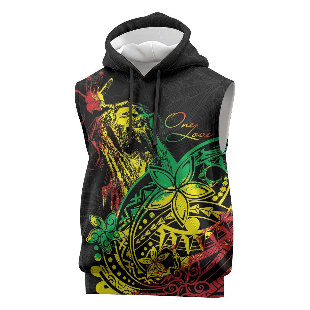 Personalised Jawaiian Reggae Sleeveless Hoodie Afro-Polynesian Style - African Pride