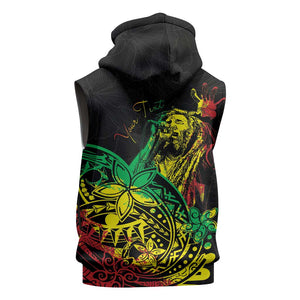 Personalised Jawaiian Reggae Sleeveless Hoodie Afro-Polynesian Style - African Pride