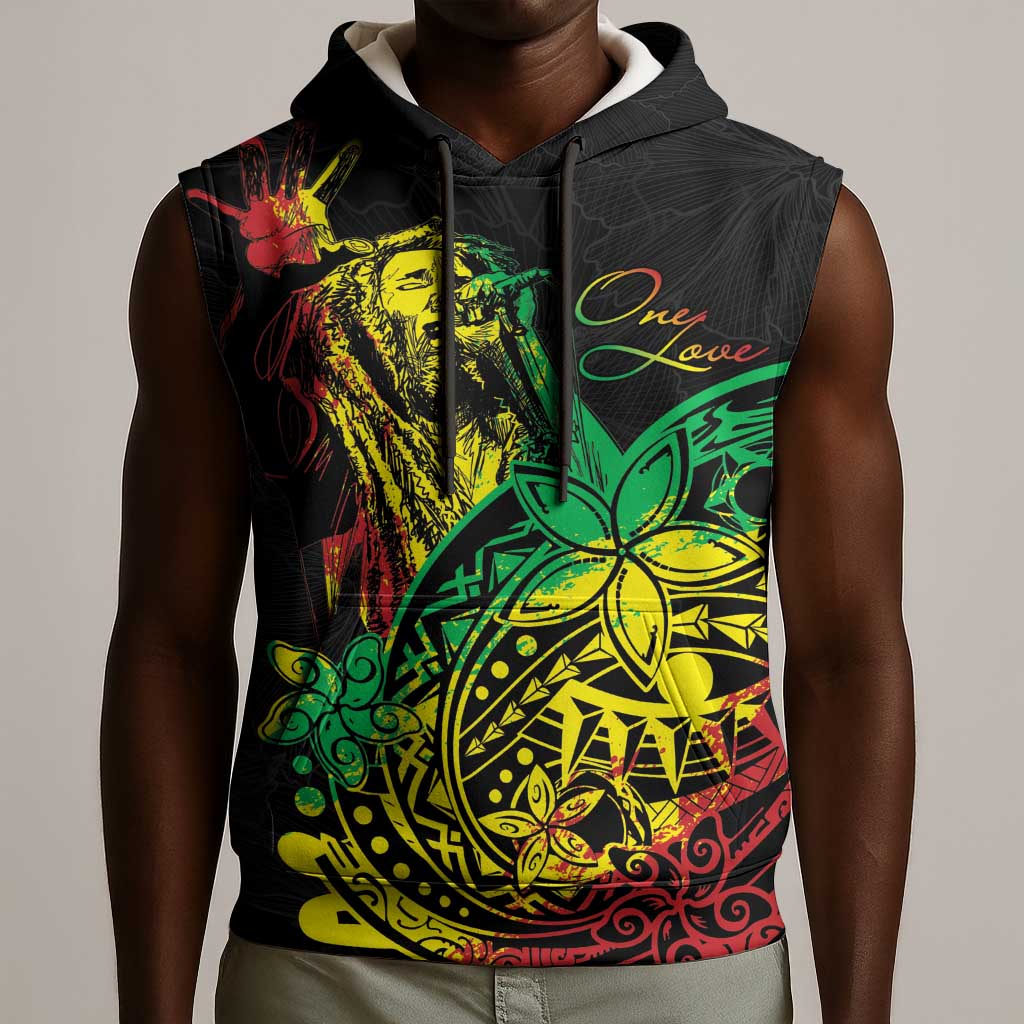 Personalised Jawaiian Reggae Sleeveless Hoodie Afro-Polynesian Style - African Pride