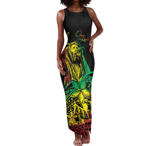 Personalised Jawaiian Reggae Tank Maxi Dress Afro-Polynesian Style