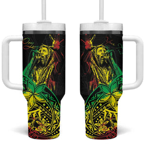 Personalised Jawaiian Reggae Tumbler With Handle Afro-Polynesian Style