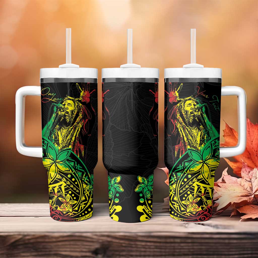 Personalised Jawaiian Reggae Tumbler With Handle Afro-Polynesian Style