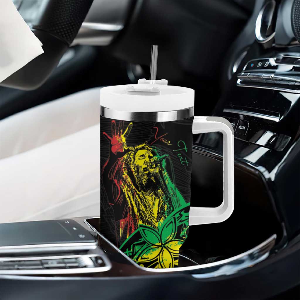 Personalised Jawaiian Reggae Tumbler With Handle Afro-Polynesian Style