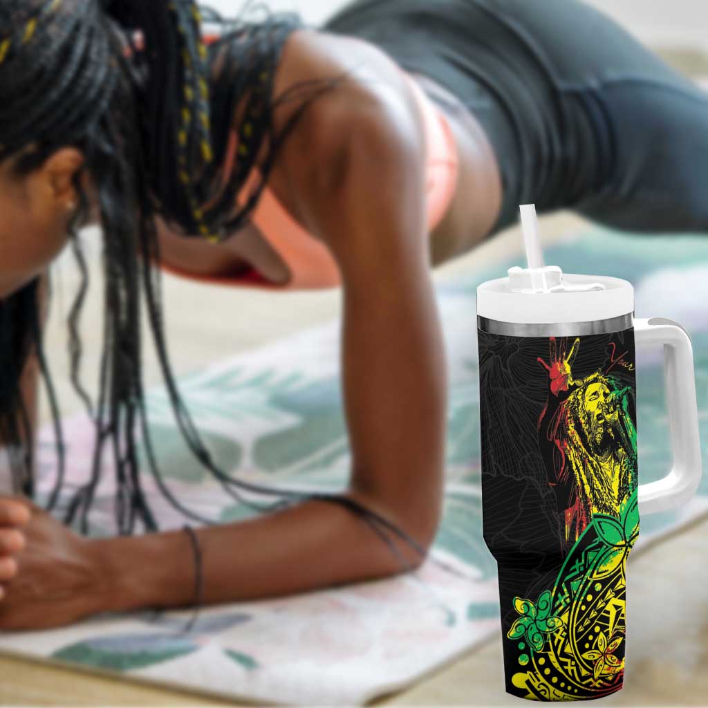 Personalised Jawaiian Reggae Tumbler With Handle Afro-Polynesian Style