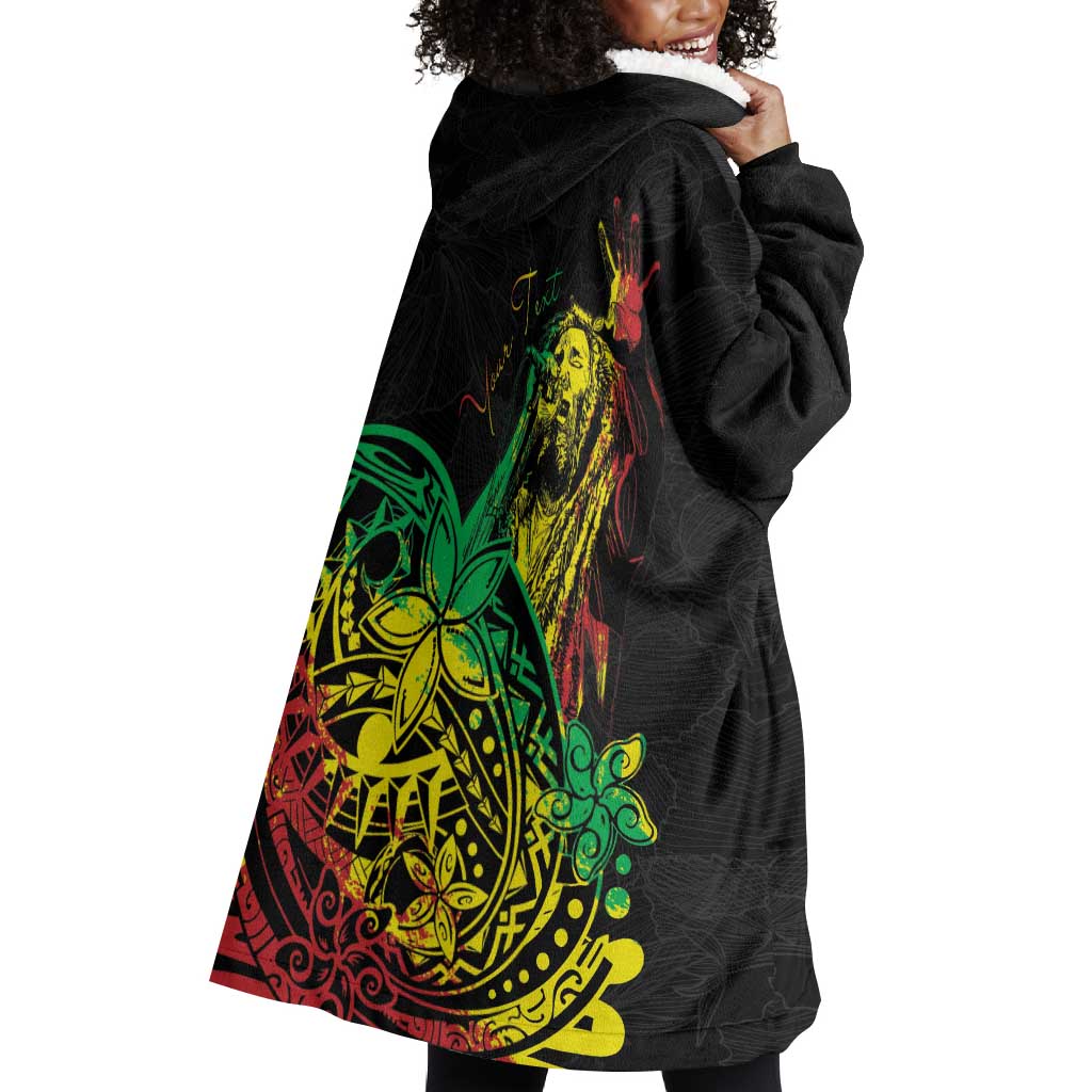 Personalised Jawaiian Reggae Wearable Blanket Hoodie Afro-Polynesian Style
