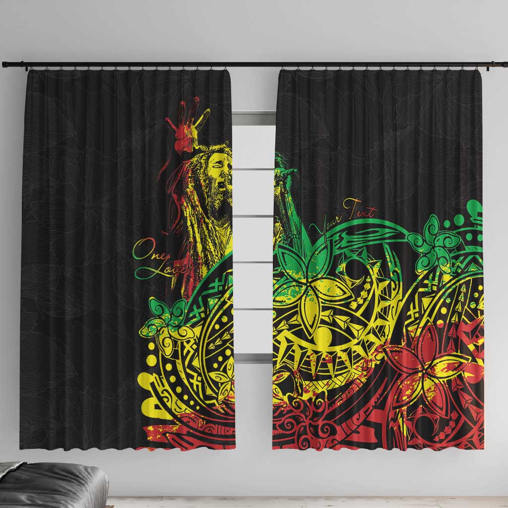 Personalised Jawaiian Reggae Window Curtain Afro-Polynesian Style