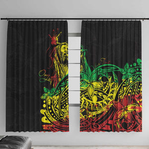 Personalised Jawaiian Reggae Window Curtain Afro-Polynesian Style
