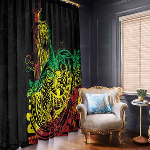 Personalised Jawaiian Reggae Window Curtain Afro-Polynesian Style