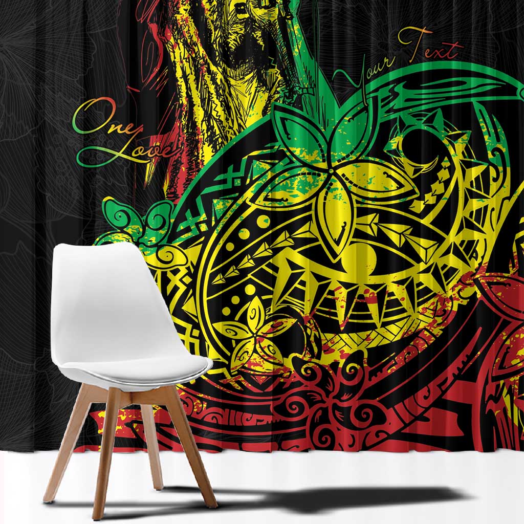 Personalised Jawaiian Reggae Window Curtain Afro-Polynesian Style