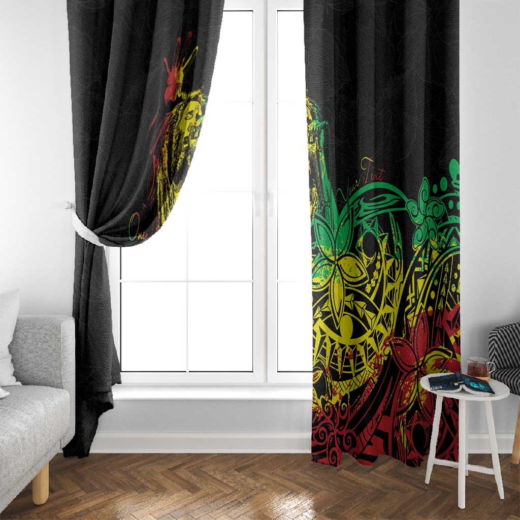Personalised Jawaiian Reggae Window Curtain Afro-Polynesian Style