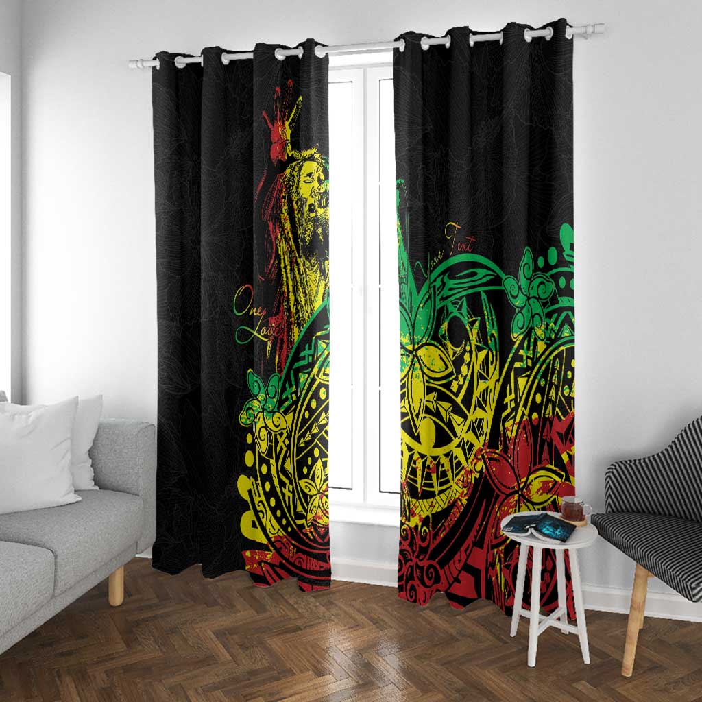 Personalised Jawaiian Reggae Window Curtain Afro-Polynesian Style