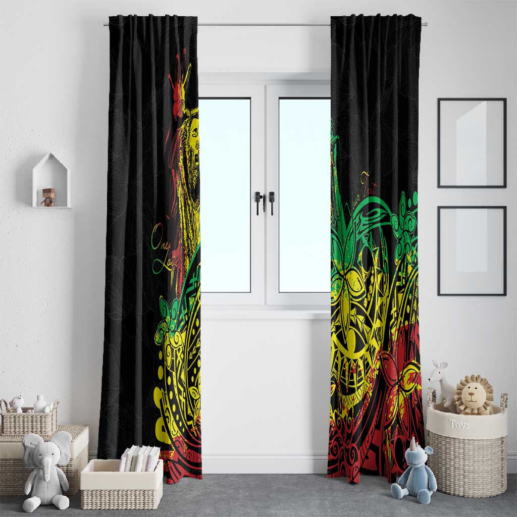 Personalised Jawaiian Reggae Window Curtain Afro-Polynesian Style