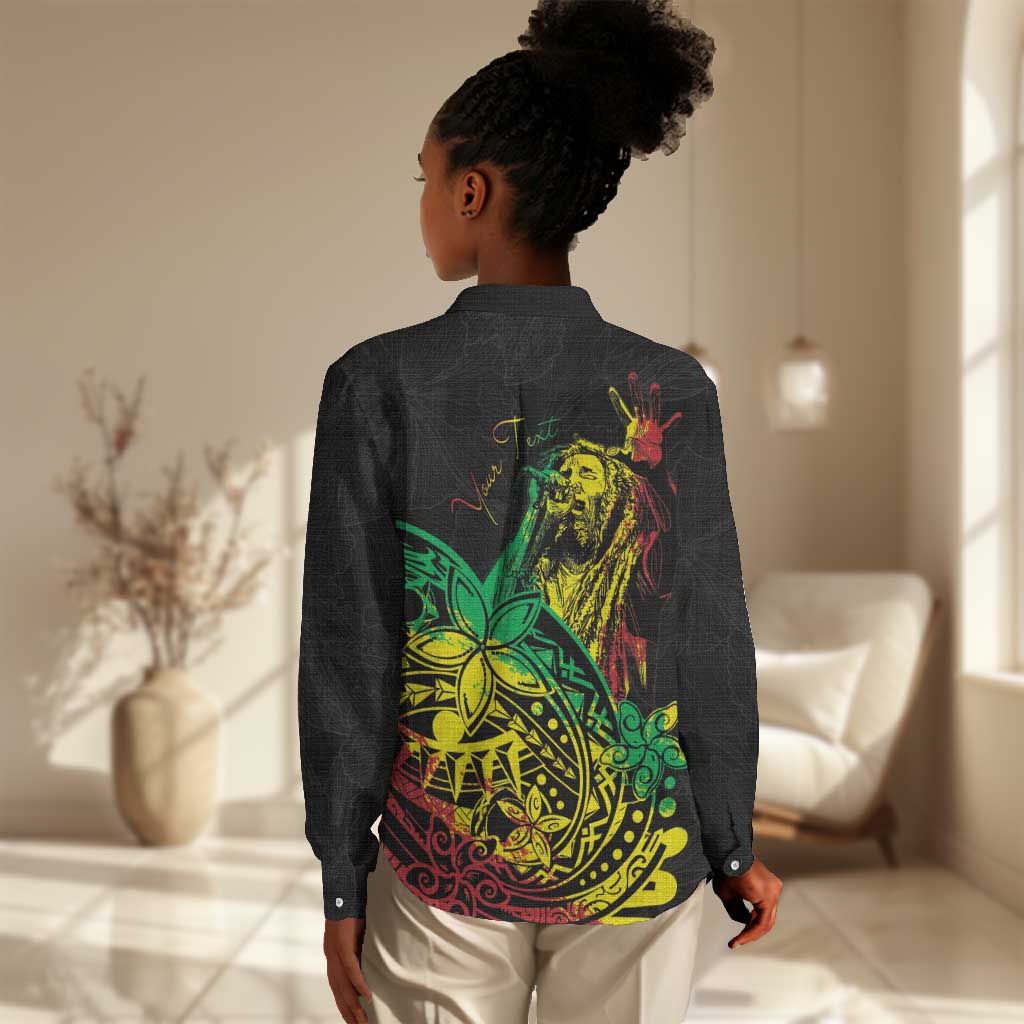 Personalised Jawaiian Reggae Women Casual Shirt Afro-Polynesian Style LT7