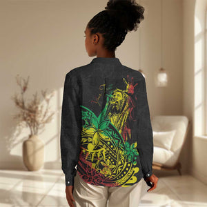 Personalised Jawaiian Reggae Women Casual Shirt Afro-Polynesian Style LT7