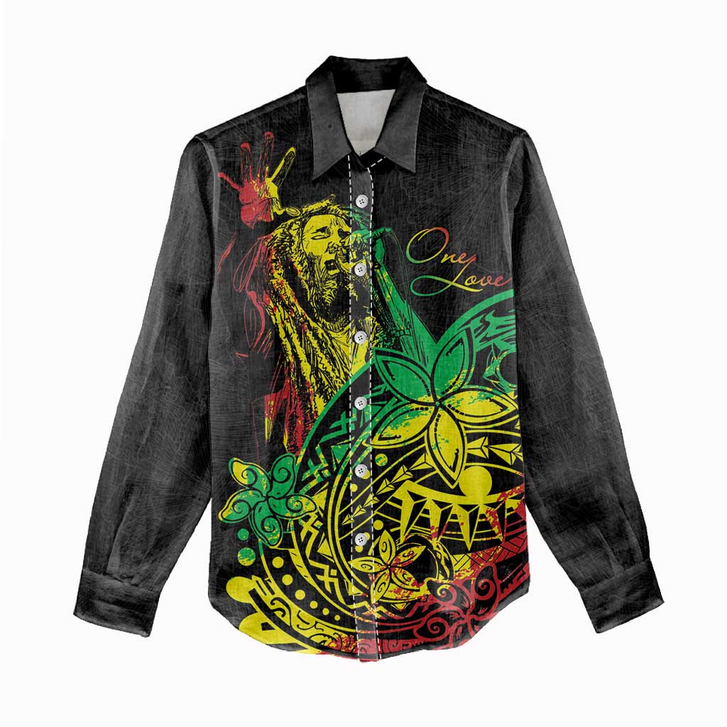 Personalised Jawaiian Reggae Women Casual Shirt Afro-Polynesian Style LT7