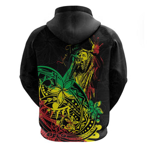 Personalised Jawaiian Reggae Zip Hoodie Afro-Polynesian Style