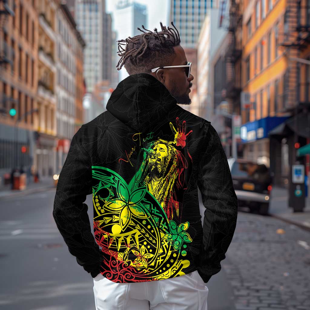Personalised Jawaiian Reggae Zip Hoodie Afro-Polynesian Style