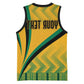 Personalised Jamaica Basketball Jersey Kente Pattern Basic - Yellow - African Pride