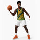 Personalised Jamaica Basketball Jersey Kente Pattern Basic - Yellow - African Pride