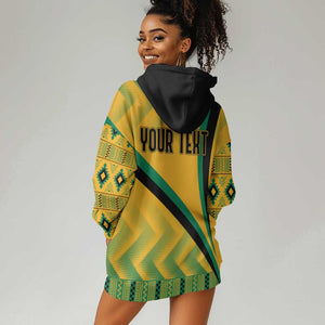 Personalised Jamaica Hoodie Dress Kente Pattern Basic - Yellow