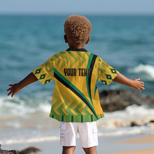 Personalised Jamaica Kid Hawaiian Shirt Kente Pattern Basic - Yellow