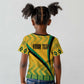 Personalised Jamaica Kid T shirt Kente Pattern Basic - Yellow
