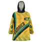 Personalised Jamaica Kid Wearable Blanket Hoodie Kente Pattern Basic - Yellow