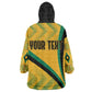 Personalised Jamaica Kid Wearable Blanket Hoodie Kente Pattern Basic - Yellow