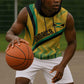 Personalised Jamaica Sleeveless Hoodie Kente Pattern Basic - Yellow - African Pride