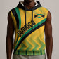 Personalised Jamaica Sleeveless Hoodie Kente Pattern Basic - Yellow - African Pride