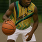 Personalised Jamaica Sleeveless Zip Hoodie Kente Pattern Basic - Yellow - African Pride