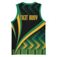 Personalised Jamaica Basketball Jersey Kente Pattern Basic - Black - African Pride
