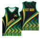 Personalised Jamaica Basketball Jersey Kente Pattern Basic - Black - African Pride