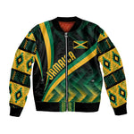 Personalised Jamaica Bomber Jacket Kente Pattern Basic - Black
