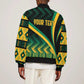 Personalised Jamaica Bomber Jacket Kente Pattern Basic - Black