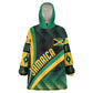 Personalised Jamaica Kid Wearable Blanket Hoodie Kente Pattern Basic - Black