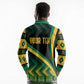 Personalised Jamaica Long Sleeve Polo Shirt Kente Pattern Basic - Black