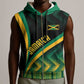 Personalised Jamaica Sleeveless Zip Hoodie Kente Pattern Basic - Black - African Pride
