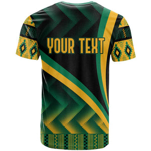 Personalised Jamaica T shirt Kente Pattern Basic - Black