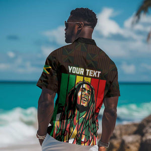 Personalised Jamaica Hawaiian Shirt Reggae Festival Bob Marley Abstract Portrait
