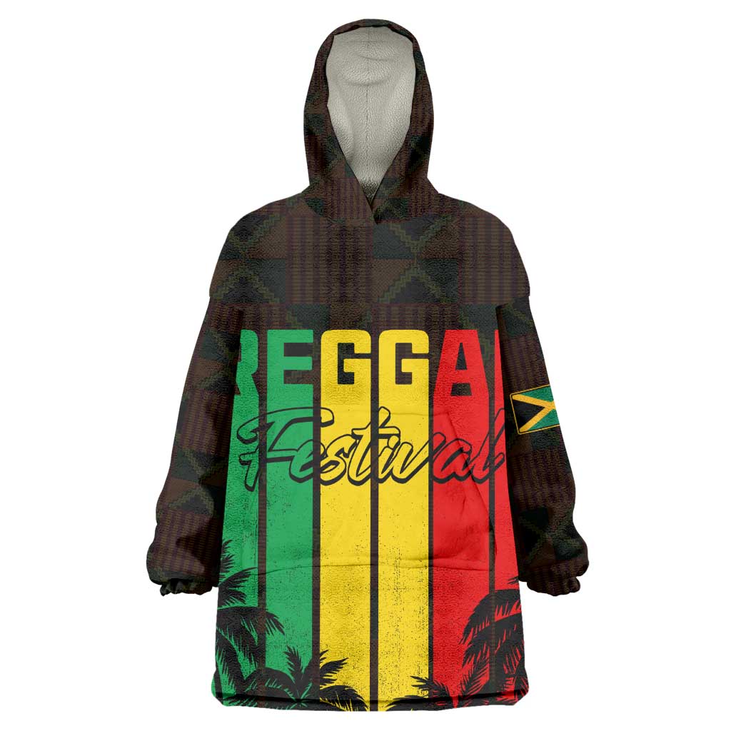 Personalised Jamaica Kid Wearable Blanket Hoodie Reggae Festival Bob Marley Abstract Portrait