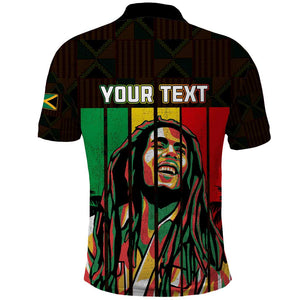 Personalised Jamaica Polo Shirt Reggae Festival Bob Marley Abstract Portrait
